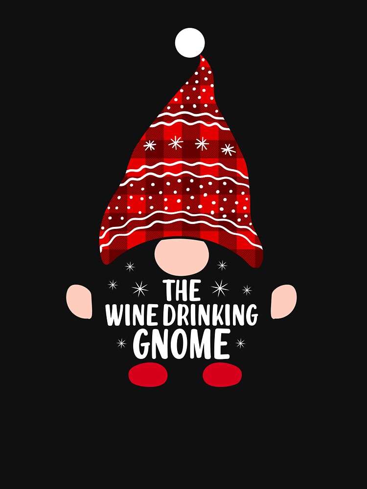 the wine drinking gnome Christmas Gnome Funny Family by MollinS7