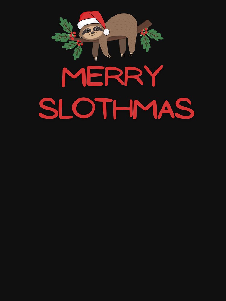 Merry Slothmas - Funny Christmas Sloth Design by AnulaArt