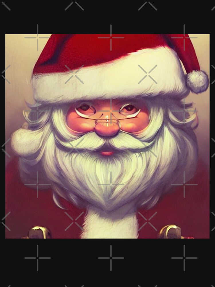 Papa Claus Abstraction santa claus painting funny kawaii pink glasses white beard by ValleyDream
