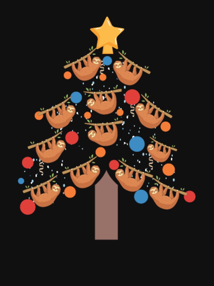 Christmas Sloth Tree Animal Decor by ClamenTaon