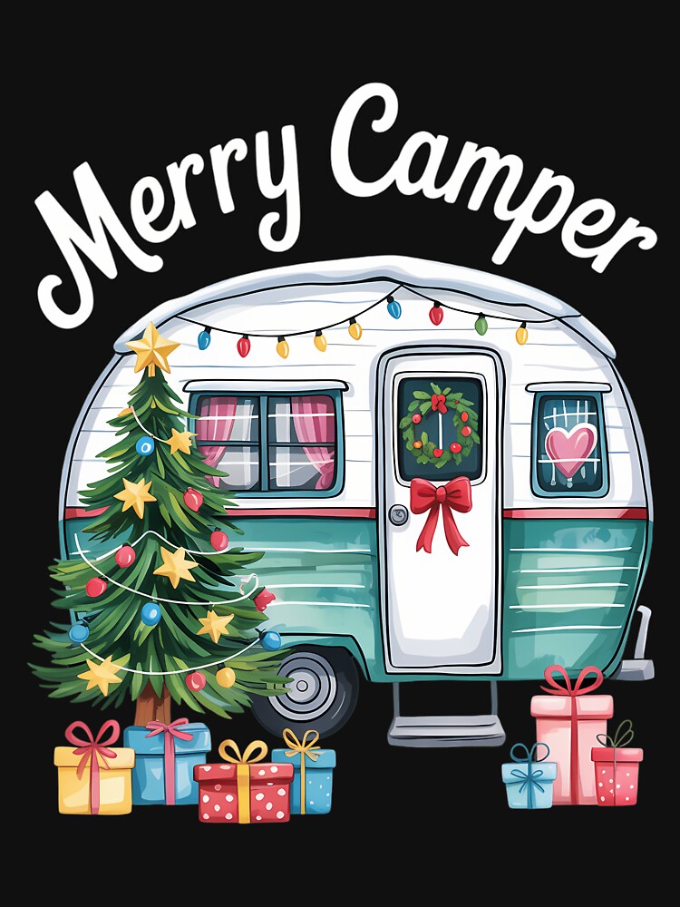 Merry Christmas Santa Camping Truck Xmas Tree by Turbotine