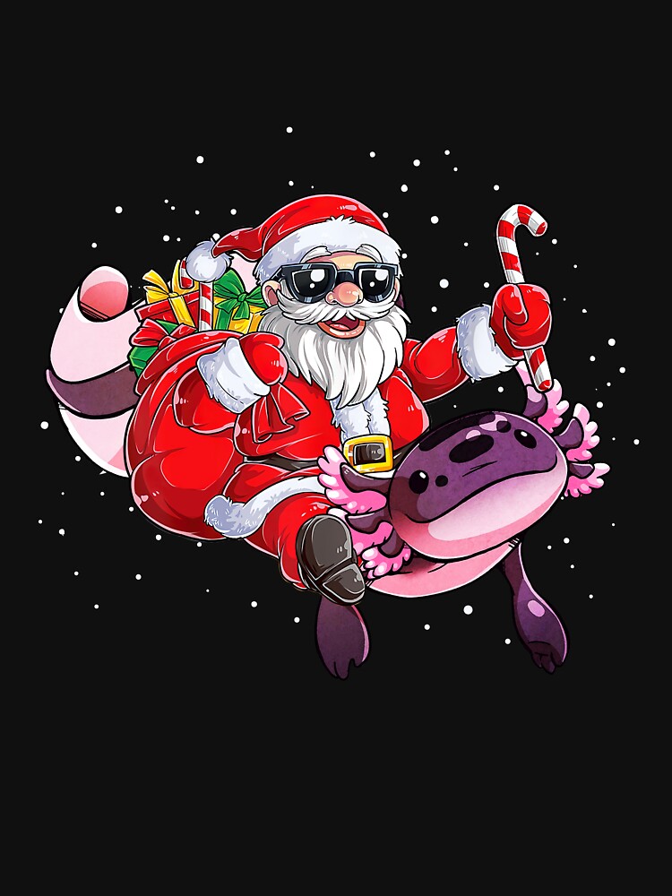 Santa Claus Riding Axolotl Christmas Funny Pajama Xmas Boys Kids by ChaceMorin