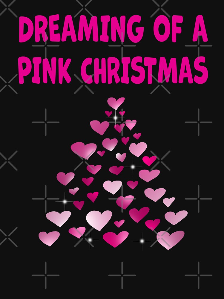Pink Hearts Christmas tree shape Dreaming of a Pink Christmas by Artstastic