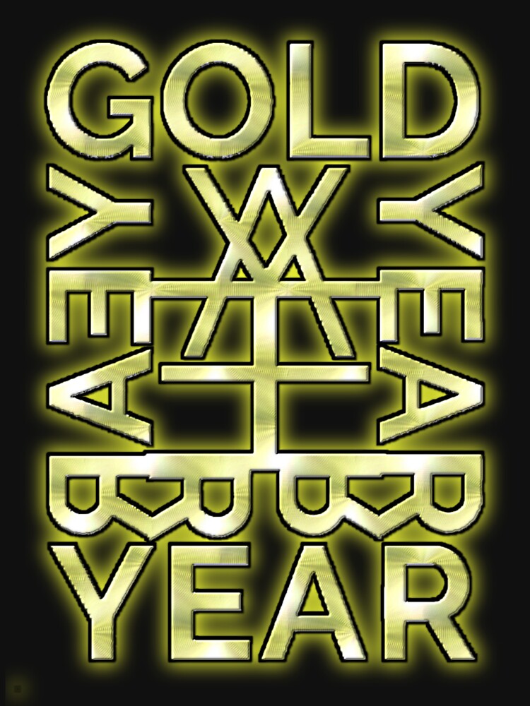 Golden GOLD YEAR logo. by Giulivo Store Graphic