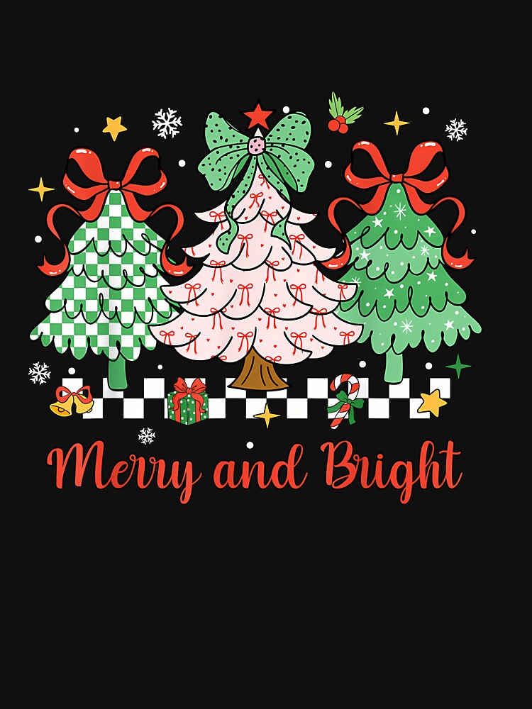 Merry And Bright Christmas Coquette Bow Christmas Tree Women by merlinnears
