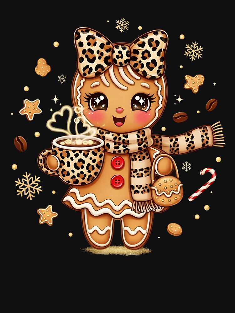 Leopard Coquette Gingerbread Cute Christmas Women Girl by AnitaBice