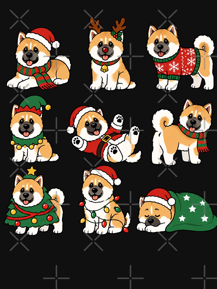 Funny Akita Dog Christmas Holiday Xmas Mom Dad by rafaeltto