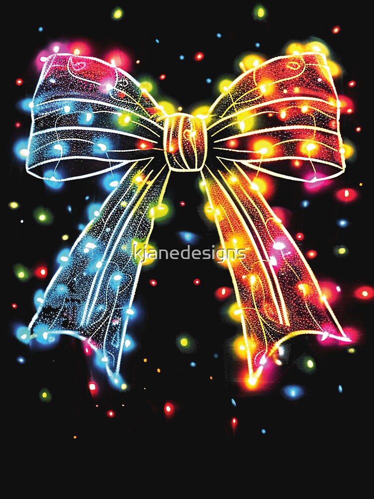Festive Christmas Lights Coquette Bow by kjanedesigns