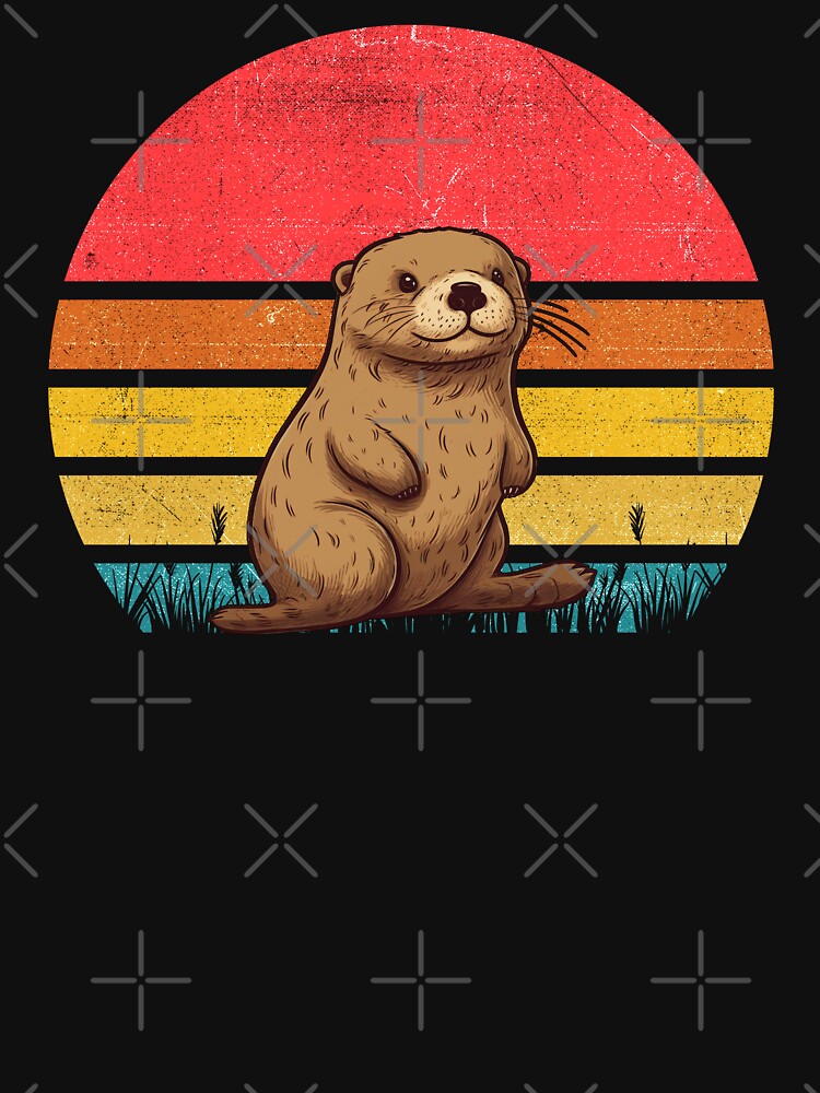 Sea Otter Vintage Retro Sunset by rafaeltto