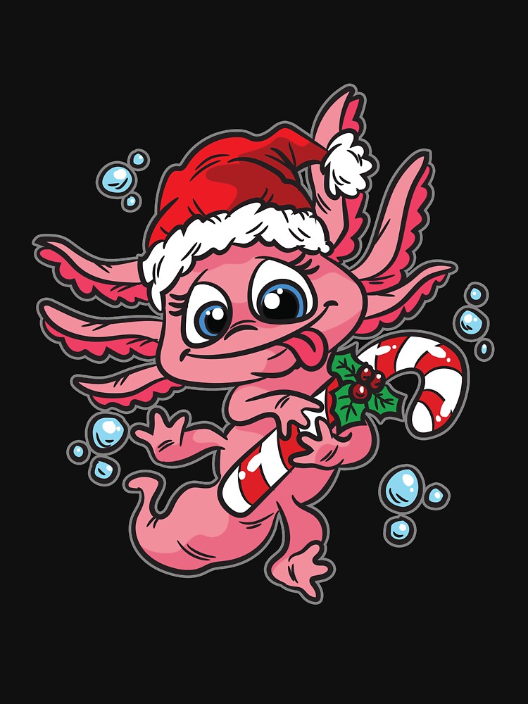 Christmas Axolotl with Sugar Cane by Moonpie90