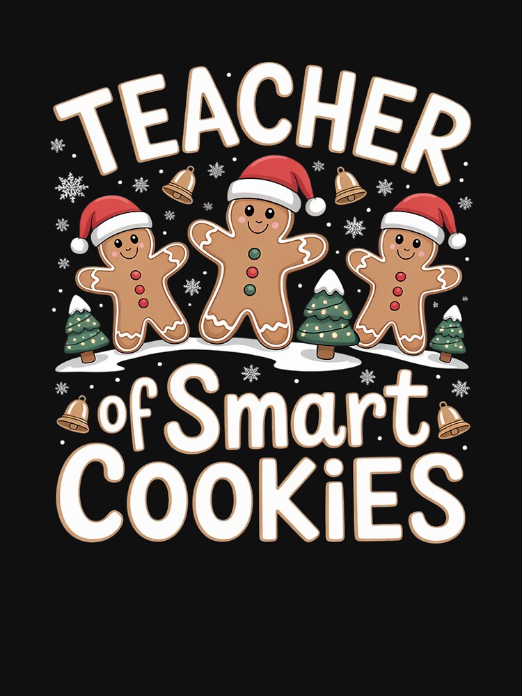 Christmas Teacher Cute Gingerbread Cookies Holiday Men Women Kids by angolinnArt
