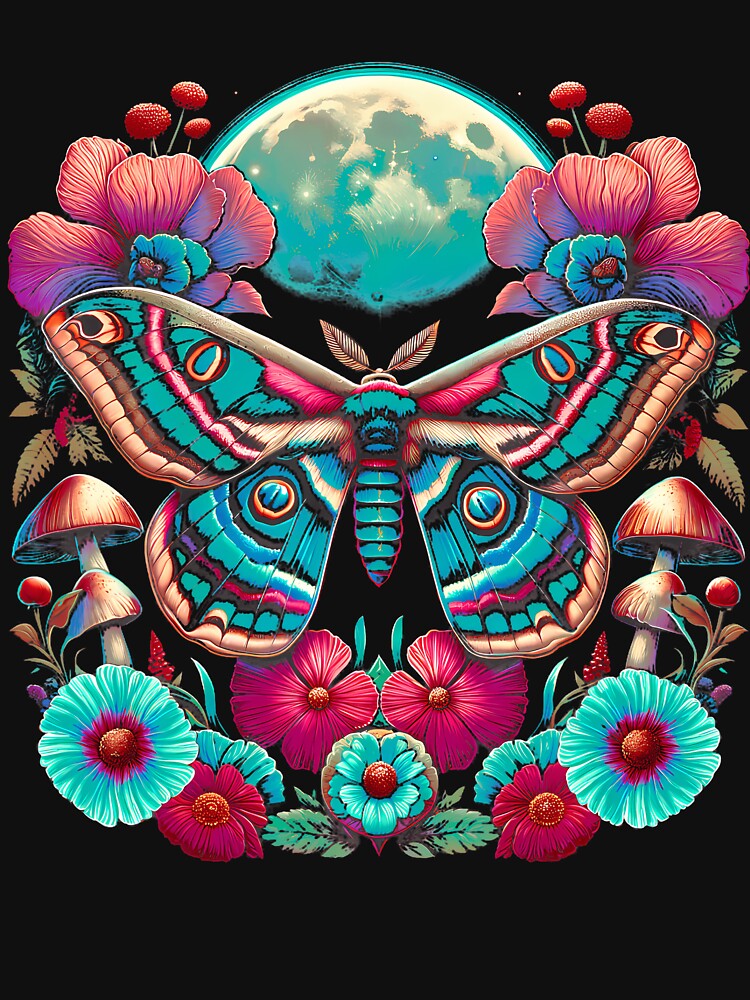 Cute Fairycore Floral Moth Mushroom Aesthetic Girls Women by DesireeAngela1