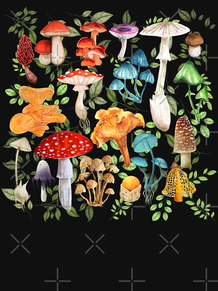 Vibrant Mushroom Print by Lylabean22