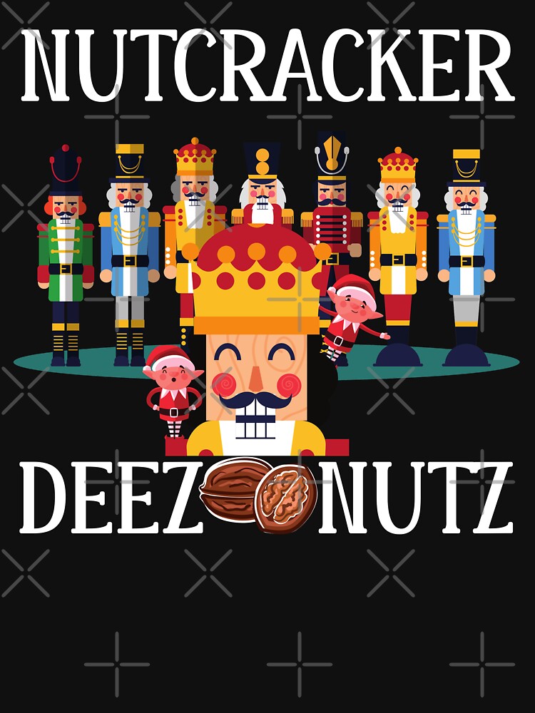 NUTCRACKER DEEZ NUTZ FUNNY UGLY CHRISTMAS SWEATER (WHITE LETTERING) by Wheeler-Styl3