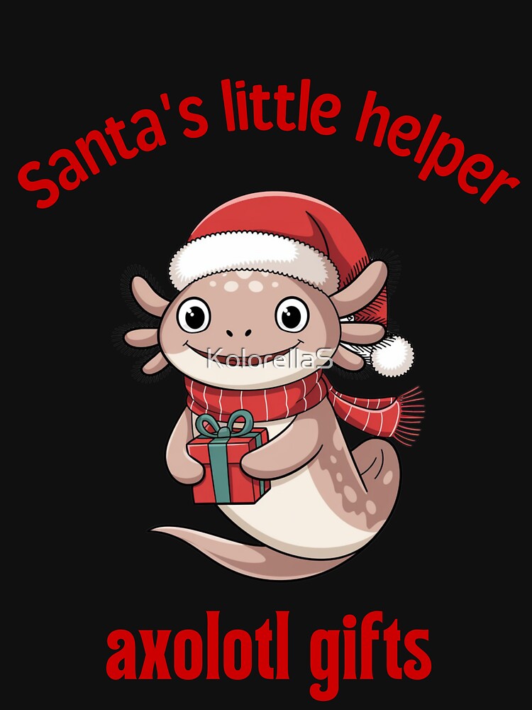 Happy Axolotl, Santa's Little Helper, Little elf on the way, Baby announcement by KolorellaS