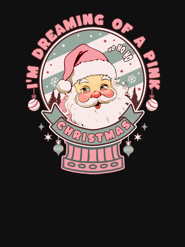 Dreaming Of Pink Christmas Retro Santa by onthemovedesign