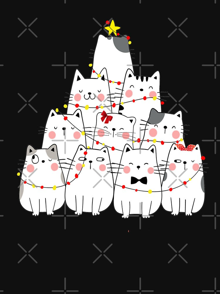 Funny Cats Tangled Up In Lights Christmas by env1nada