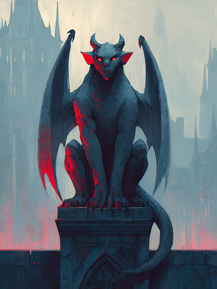 Eerie Dark Academia Gargoyle Guardian by bapupa