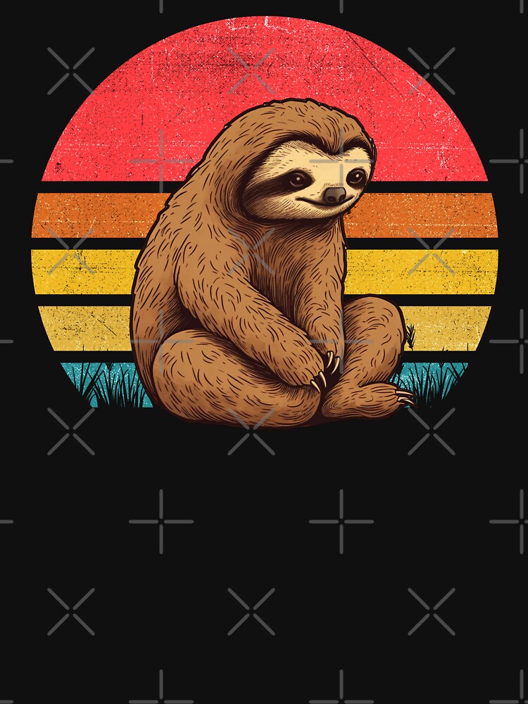 Sloth Vintage Retro Sunset by rafaeltto