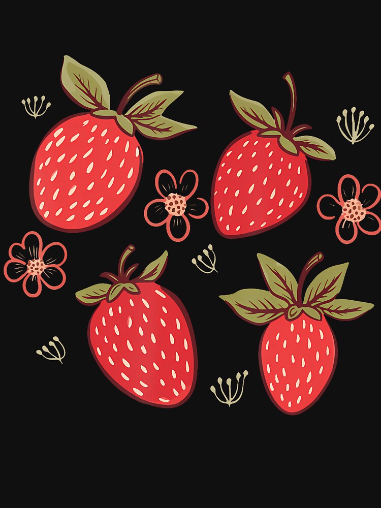 Strawberry Strawberries Cute Garden Cottagecore Aesthetic by KarlaLeanne