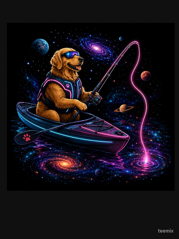 Neon Cosmic Kayak Angler by teemix