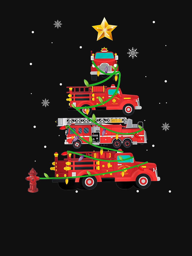 Firefighter Fire Truck Christmas Tree Xmas T Gifts by lishakaren
