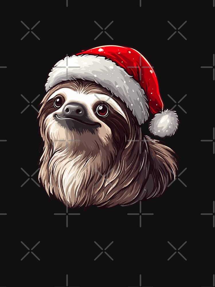 Sloth Wearing Santa's Hat by VelvetRoom