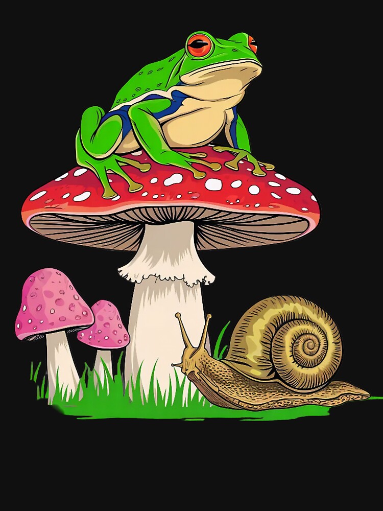 Cottagecore Frog Mushroom Mom Shirt – Cute Frog and Snail Nature Aesthetic Tee by ZyxDes