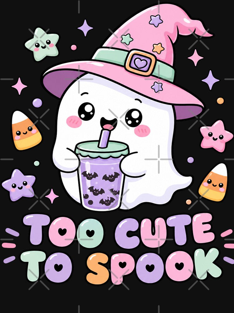 Too Cute To Spook Halloween  Pastel Goth Ghost by Design Vibras