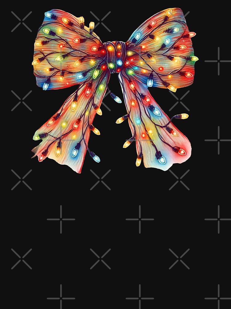 Festive Christmas Bow with Colorful Holiday Lights by CultDigHoriz
