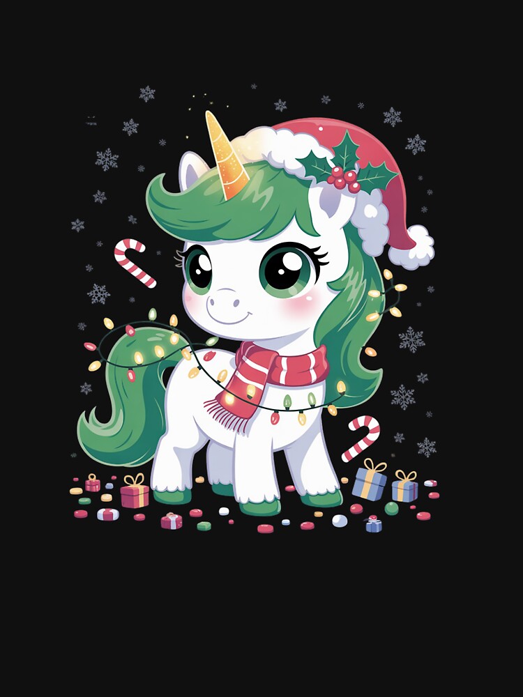 Cute Unicorrn Santa Hat Pajamas Christmas Xmas Pjs Girl by CultureSpec