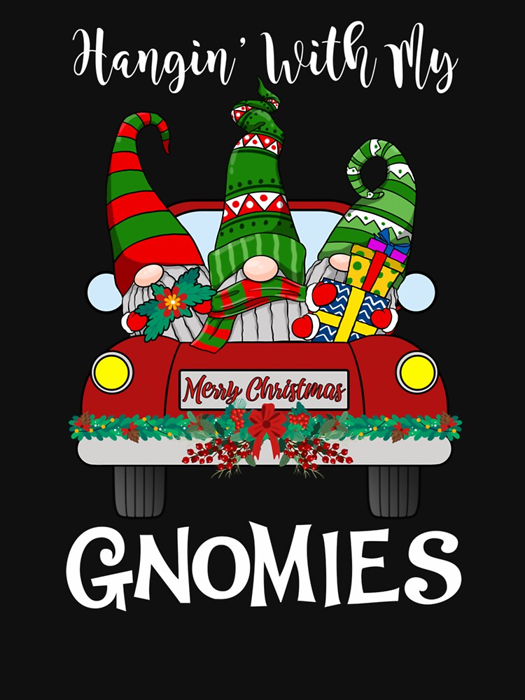 Hanging With My Gnomies Christmas Santa Gnome Red Truck Xmas by hatwarhamteri