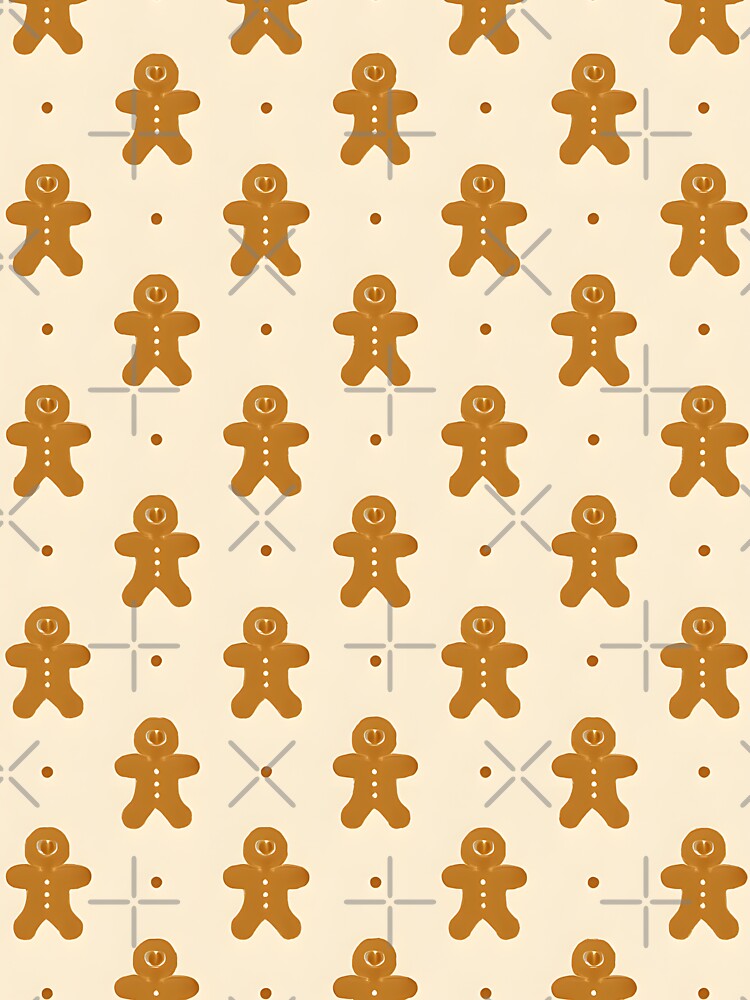 Gingerbread Men on Cream Christmas Background by SassyArtistry