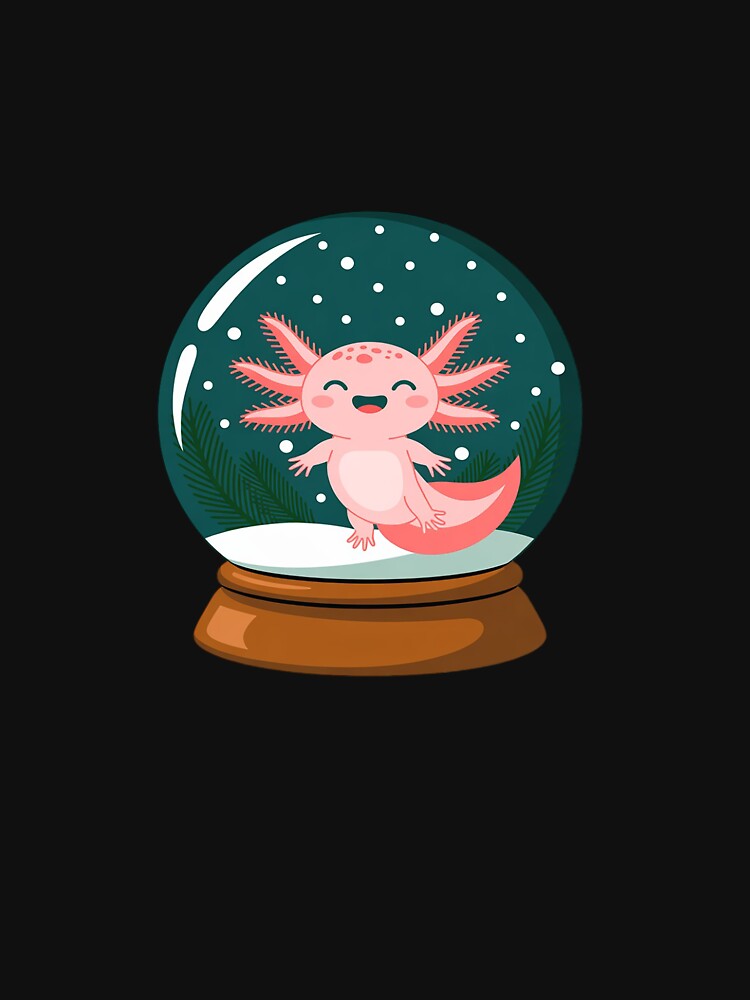 Cute Christmas Axolotl Snow Globe Holiday by LittleDame