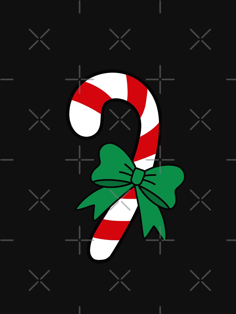 Candy cane and green bow hand drawn illustration by Anngozza2