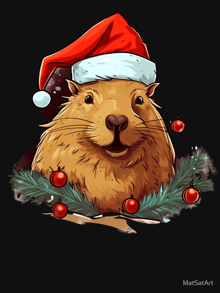 Capybara Christmas. Funny Gifts for Christmas 3/5 by MatSatArt
