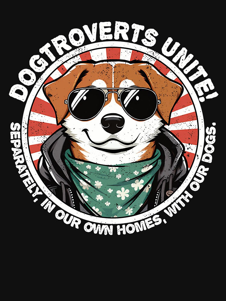 Dog With Text Dogtroverts Unite (Separately In Our Own Homes With Our Dogs.)- Dogtrovert by HUBERitC-oCYCN