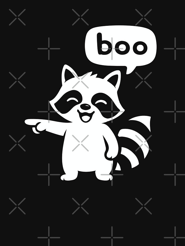 Funny Raccoon Saying Boo — Sassy Pointing Meme Design by Gravy-tee07