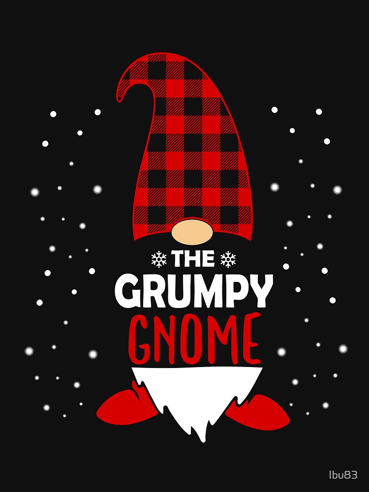 Christmas Grumpy Gnome Red Plaid Gift by Ibu83