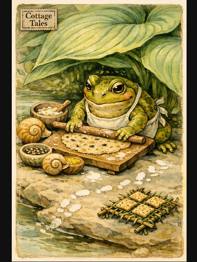 The Pond-Side Pastry Chef - Cottagecore Frog by bapupa