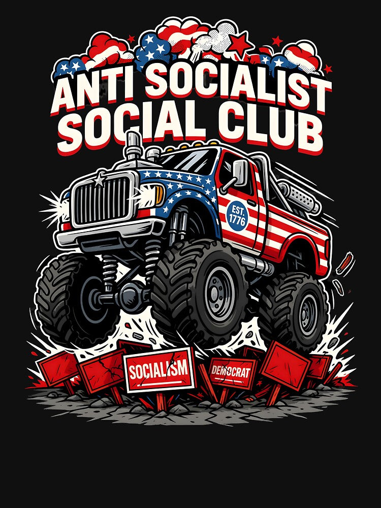 Anti Socialist Social Club Minimalist Funny Political by Redgiant87x