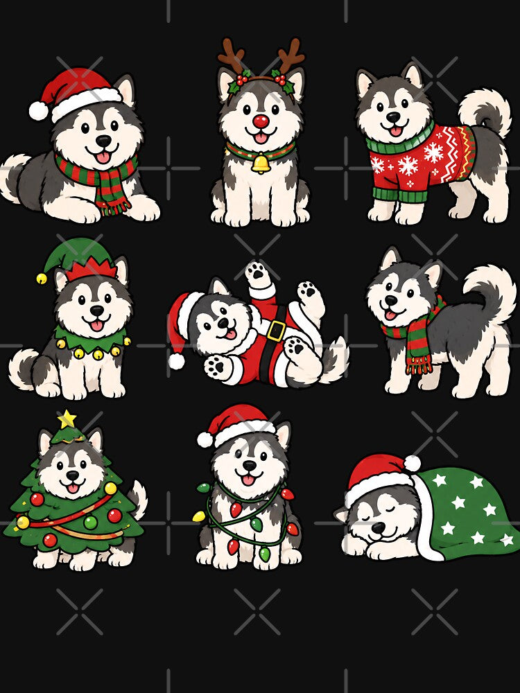 Funny Alaskan Malamute Dog Christmas Holiday Xmas Mom Dad by rafaeltto