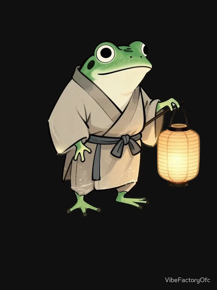 Cute Frog Samurai Japanese Lantern Aesthetic by VibeFactoryOfc