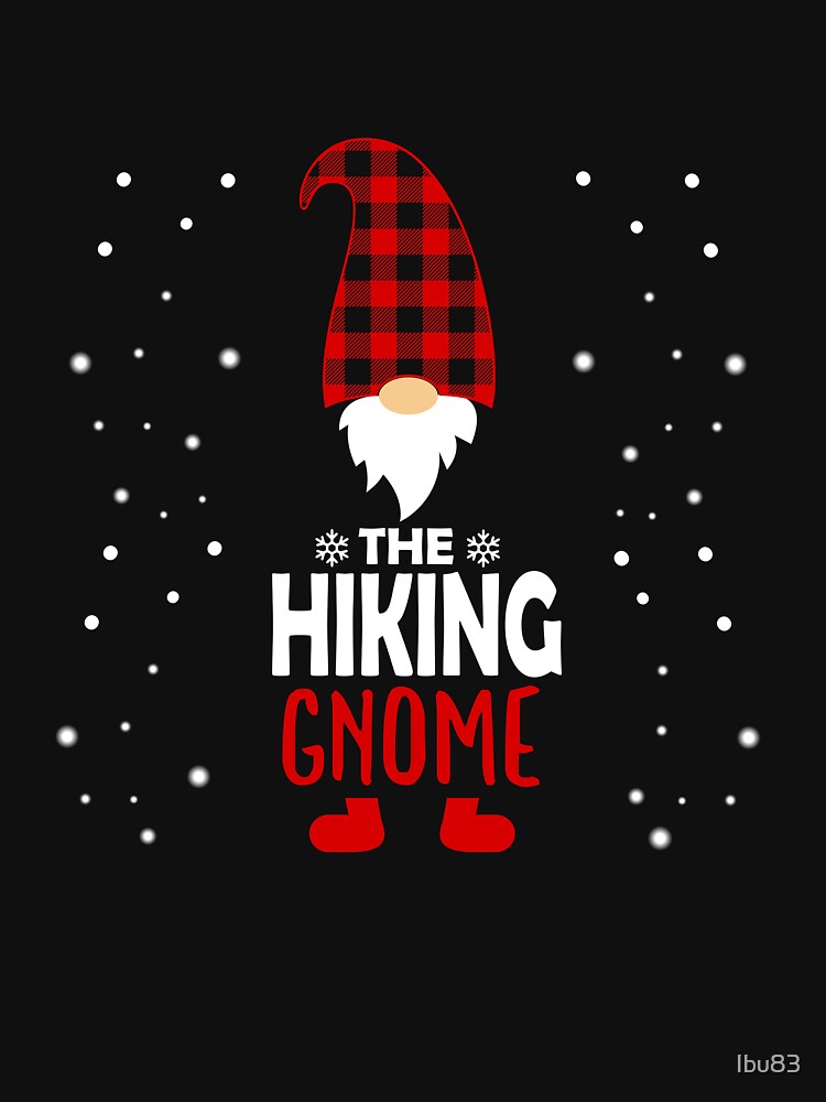 Christmas hiking Gnome Red Plaid Gift by Ibu83