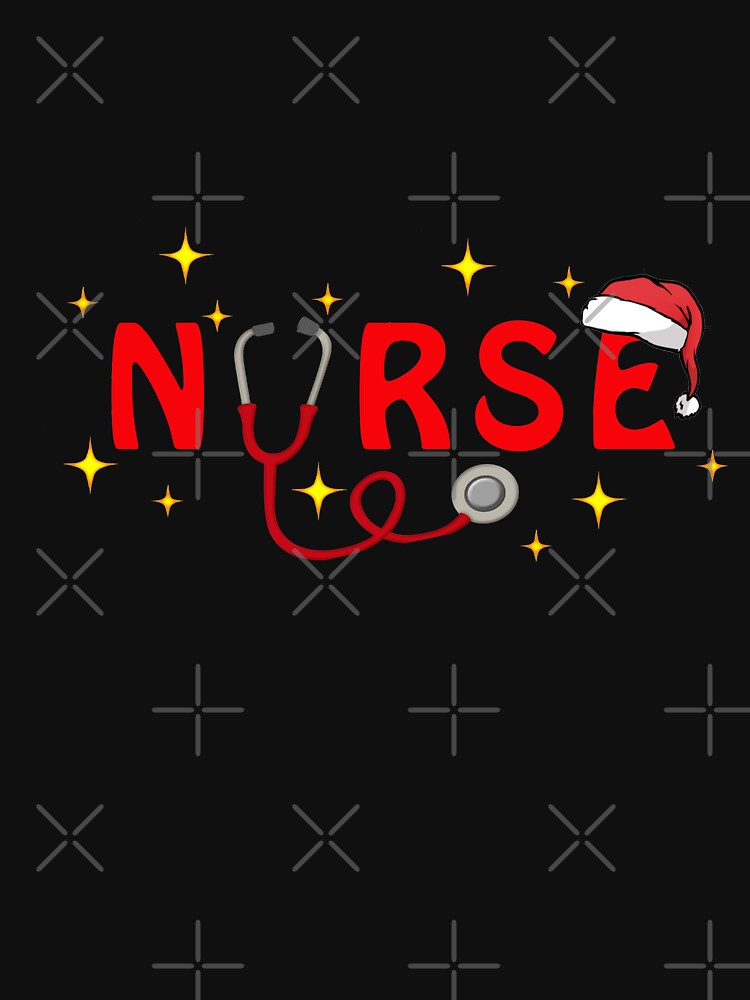 Red Nurse With Stethoscope and Santa hat For Christmas by kimart18