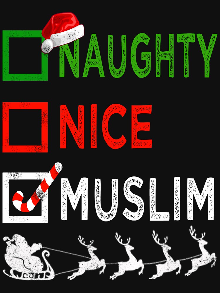 Naughty Nice Muslim Christmas Pajamas Funny Santa Hat Xmas by tgt6746
