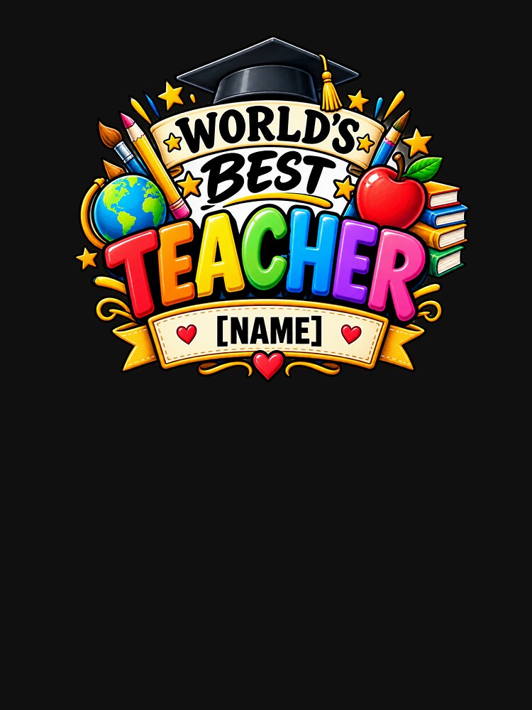 World's Best Teacher Colorful School Appreciation Design by ismai6
