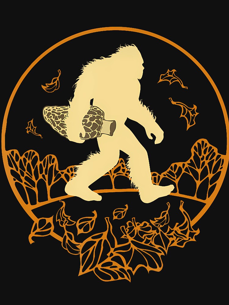 Bigfoot With Morel Mushroom Woodland by jaharsenist