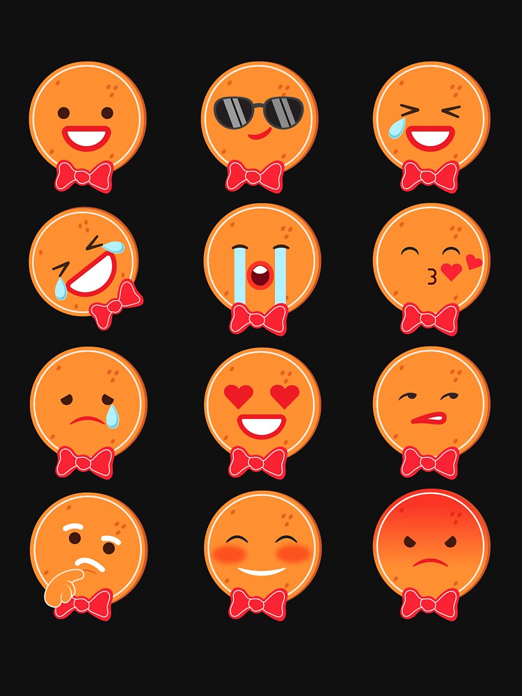 Gingerbread Man Emoticons Funny Christmas Emoticons Gear by DynamicDesign