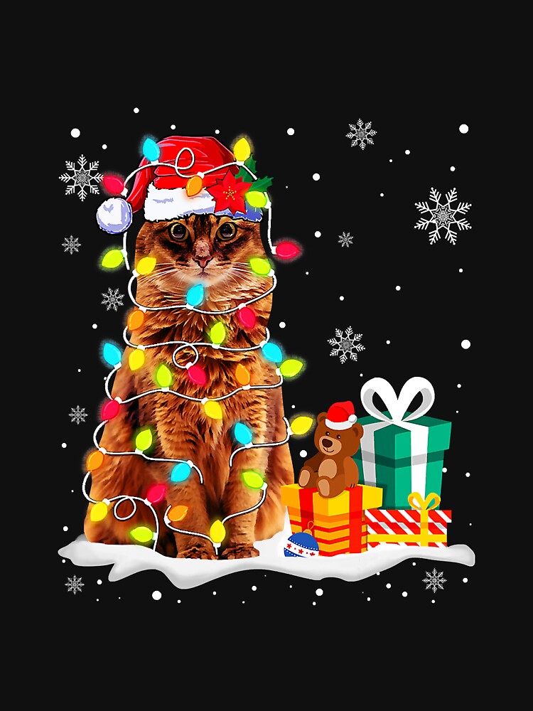 Funny Somali Christmas Light Cat Dad by reyeskhan79